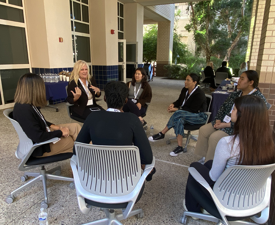 LeadHER learning circle in the plaza.