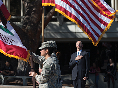 Students saluting