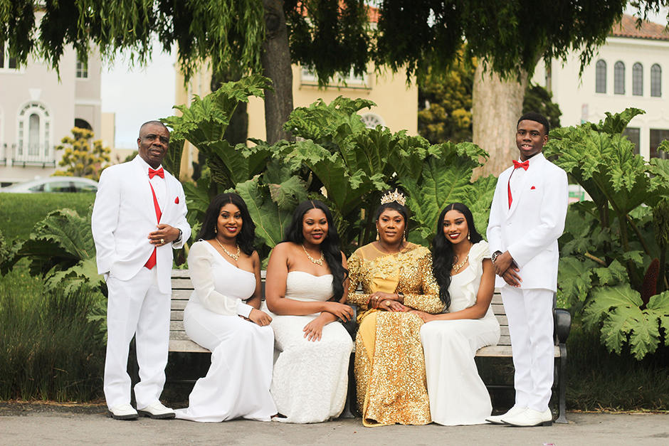 Akunna and her family at her mother's 50th birthday party