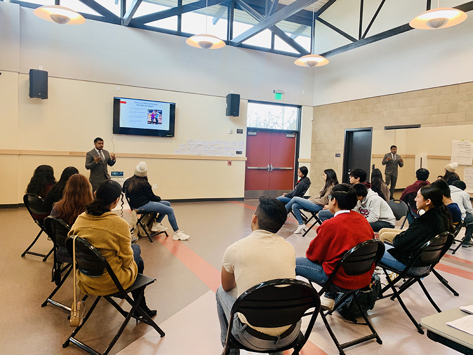 Group of People in a Community Center